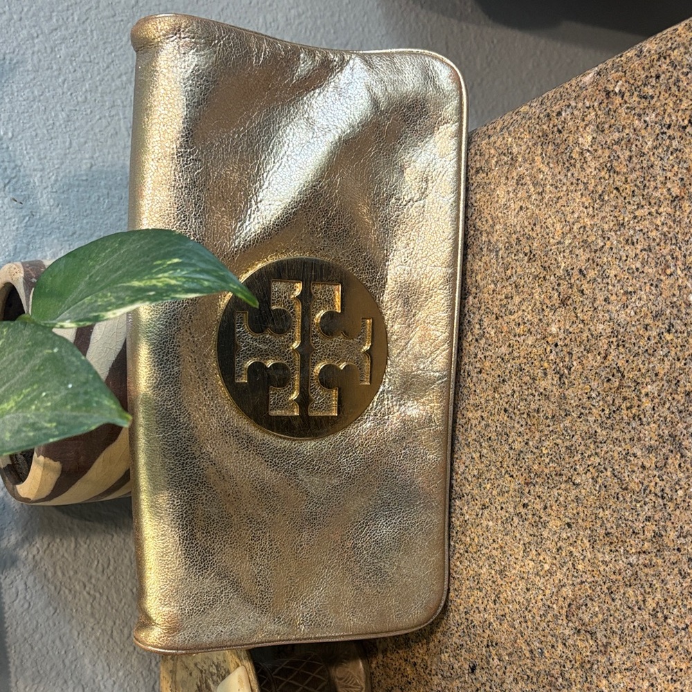 Tory Burch Metallic Gold Clutch